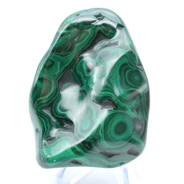 Polished malachite block