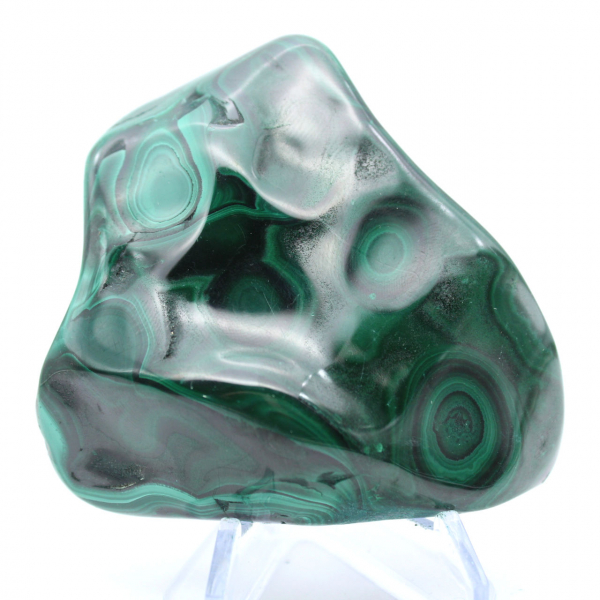 Polished malachite block