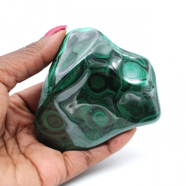 Polished malachite for collection