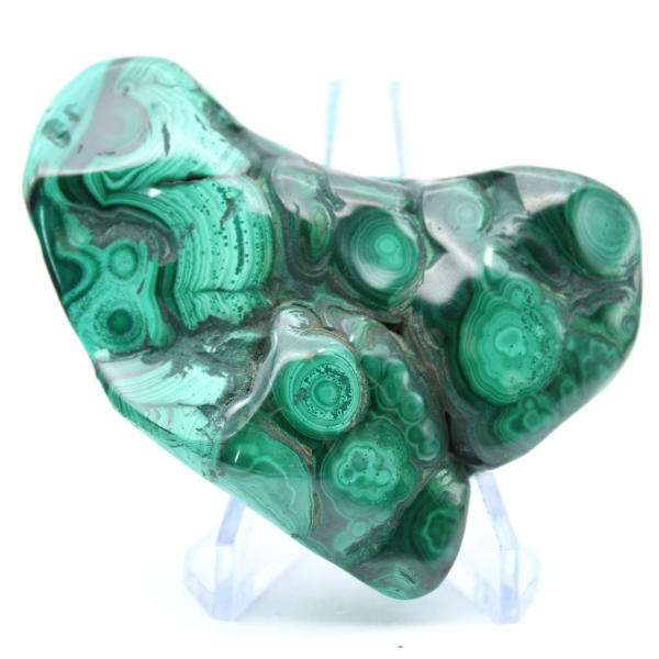 Polished malachite block