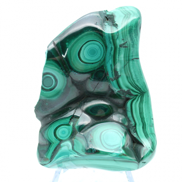 Polished malachite block