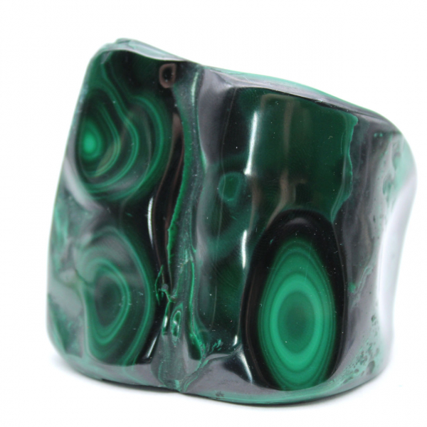 Polished malachite block