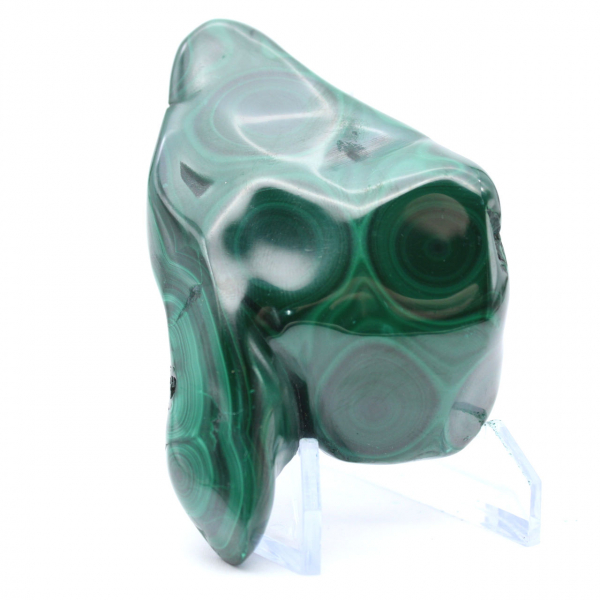 Polished malachite block