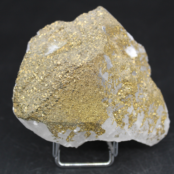 Pyrite stone on calcite