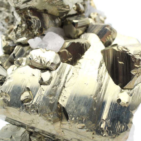 Large pyrite crystals with calcite