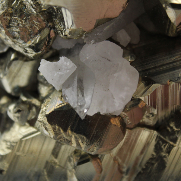 Large pyrite crystals with calcite