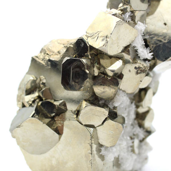 Large pyrite cubes with quartz crystals