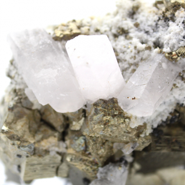 Pyrite with calcite and quartz crystals