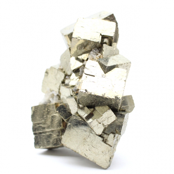 Pyrite with calcite and quartz crystals