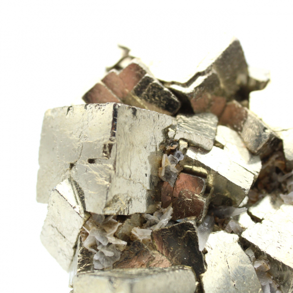 Pyrite with calcite and quartz crystals