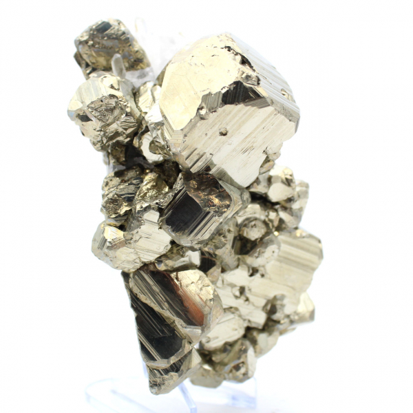 Large pyrite crystals with calcite