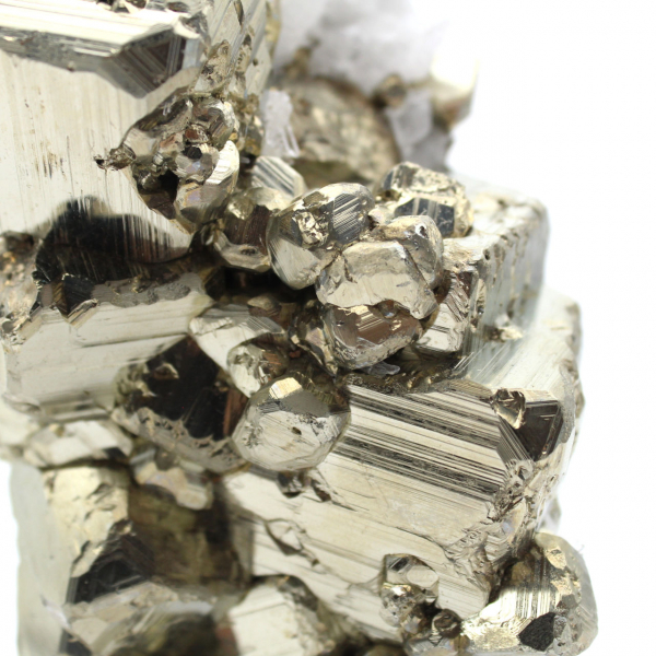 Large pyrite crystals with calcite