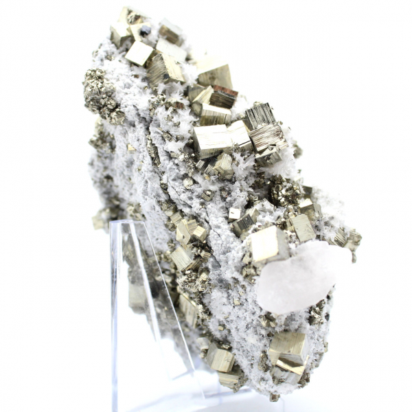 Pyrite on matrix with calcite and quartz