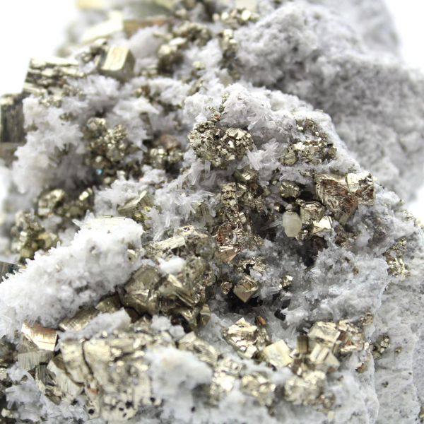 Pyrite on matrix with calcite and quartz