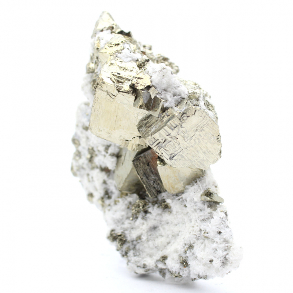 Pyrite on matrix with calcite and quartz