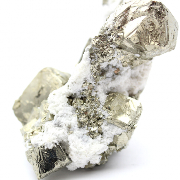 Pyrite on matrix with calcite and quartz