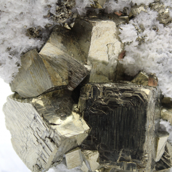 Pyrite on matrix with calcite and quartz