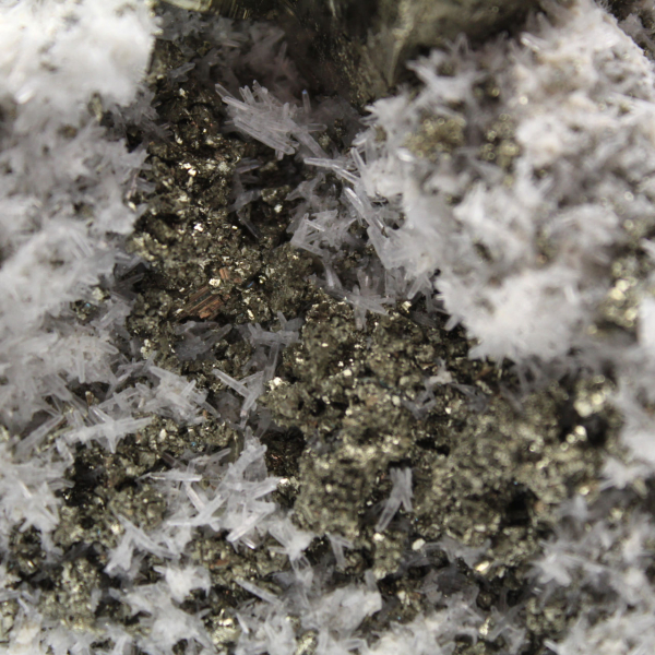 Pyrite on matrix with calcite and quartz