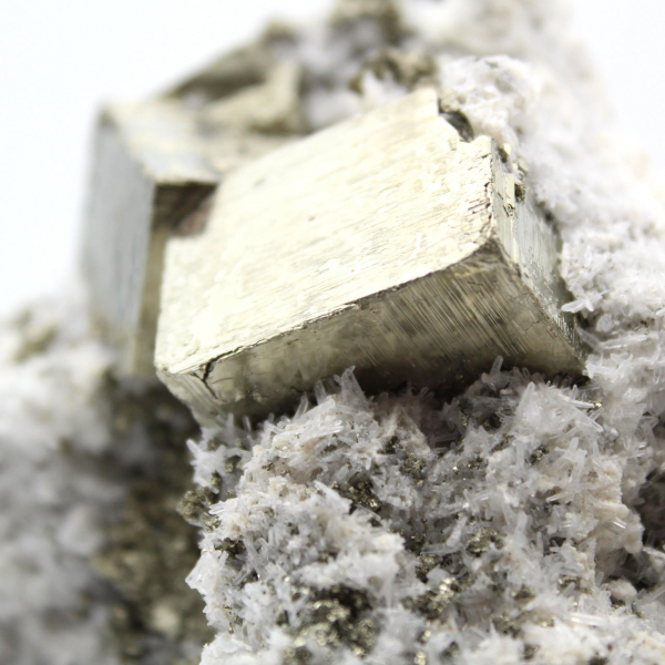 Pyrite on matrix with calcite and quartz