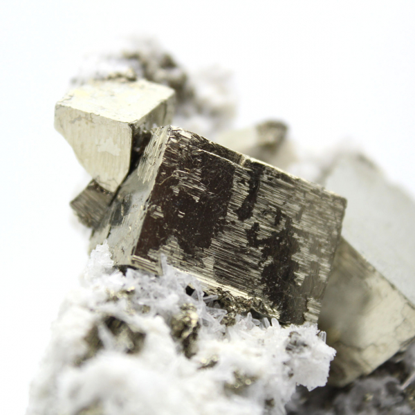 Pyrite on matrix with calcite and quartz