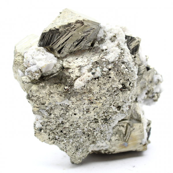 Pyrite on matrix with calcite and quartz