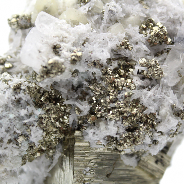 Pyrite on matrix with calcite and quartz