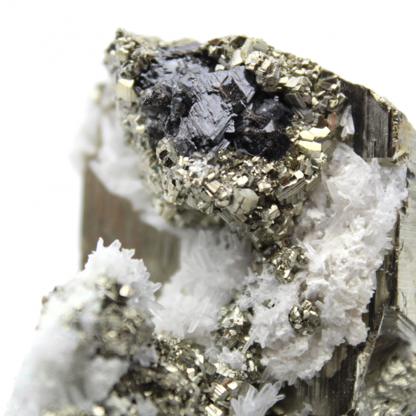 Pyrite on matrix with calcite and quartz