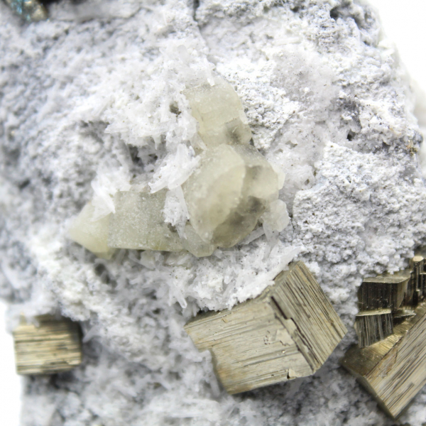 Pyrite on matrix with quartz