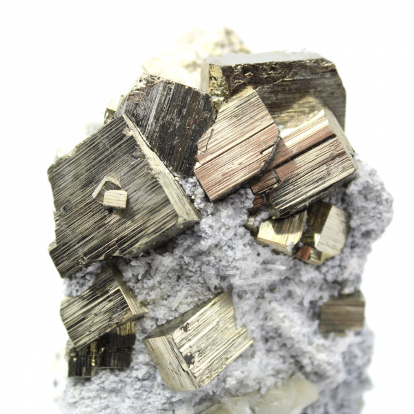 Pyrite on matrix with quartz