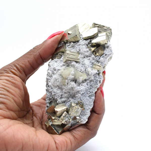 Pyrite on matrix with quartz