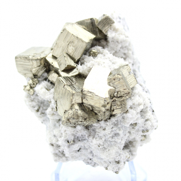 Pyrite on matrix with quartz crystals