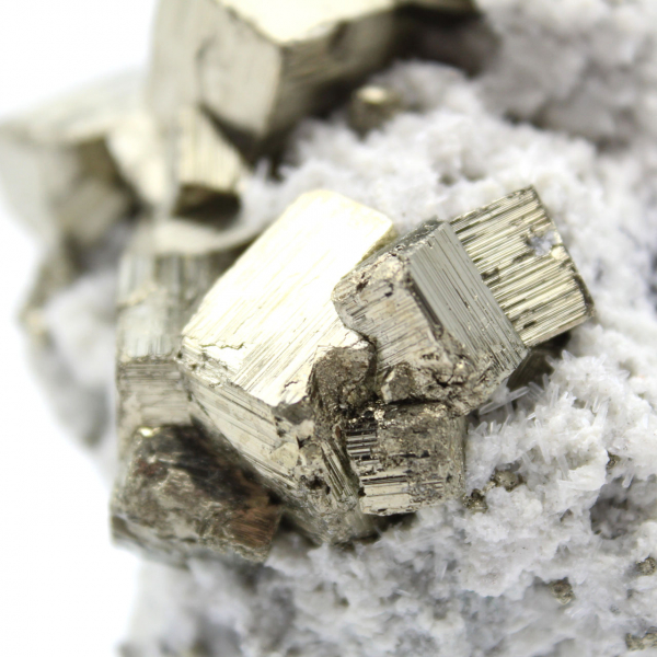 Pyrite on matrix with quartz crystals