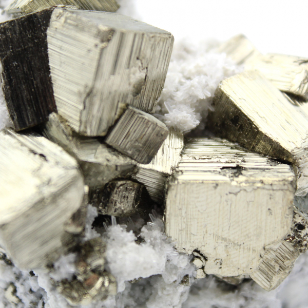 Pyrite on matrix with quartz crystals