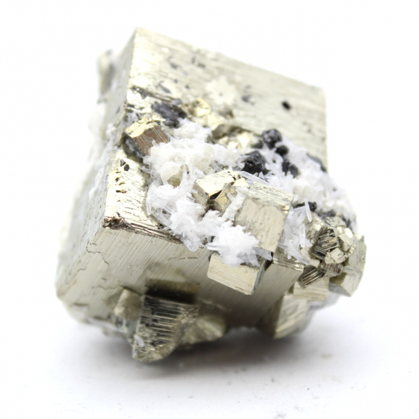 Pyrite with quartz crystals and sphalerite