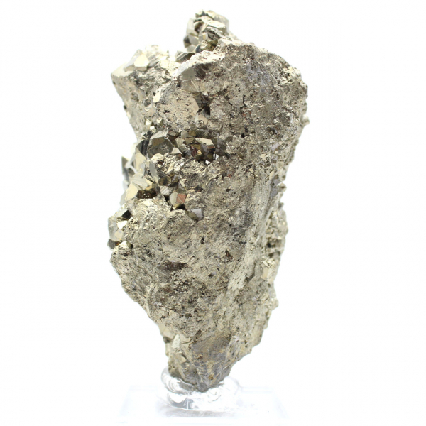 Peruvian crystallized pyrite on base