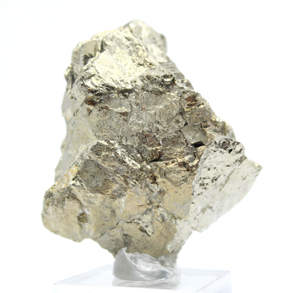 Natural pyrite crystals on base