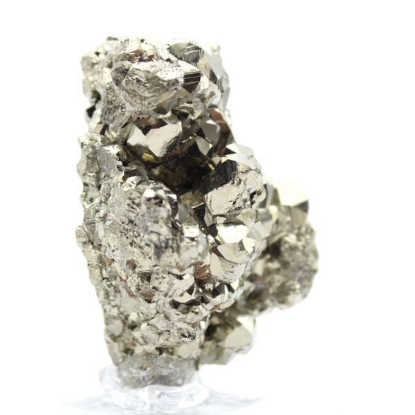 Pyrite crystals on base