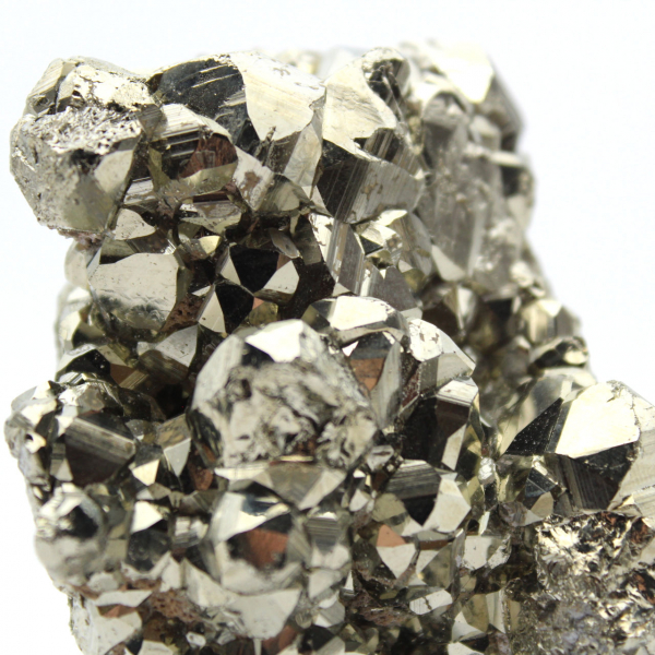 Pyrite crystals on base