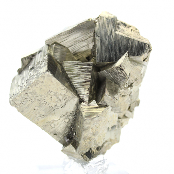 Pyrite crystals on base