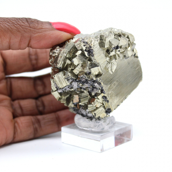 Crystallized pyrite on base