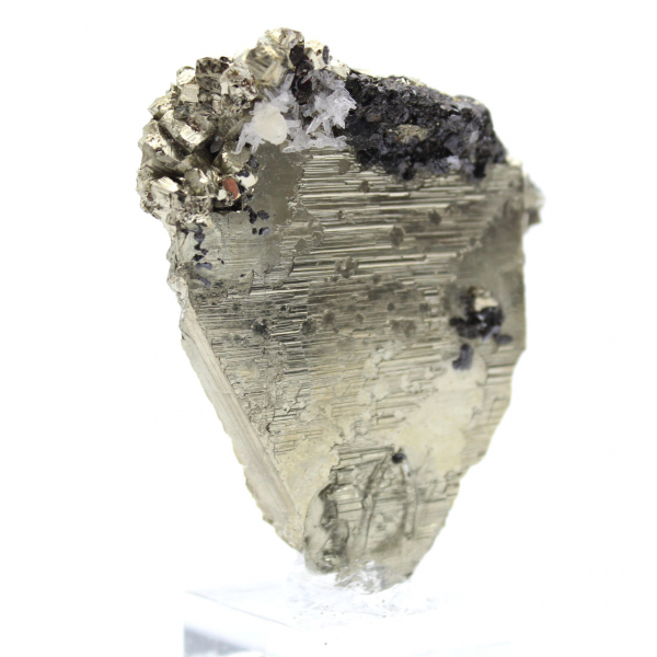 Pyrite crystals on base