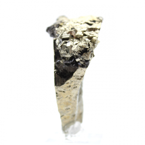 Pyrite crystals on base