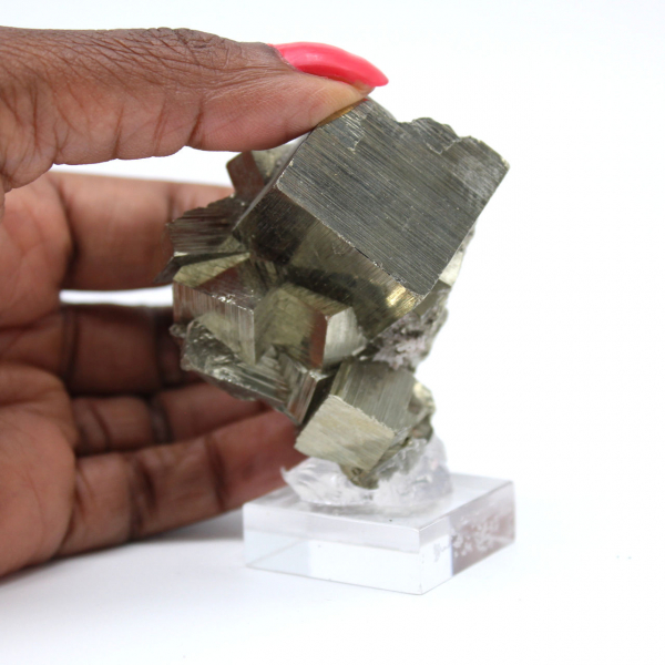 Natural pyrite on base