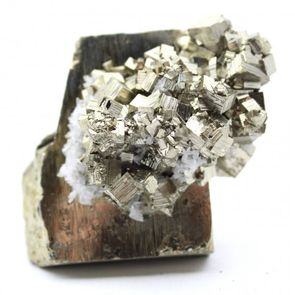 Peru pyrite crystals with quartz