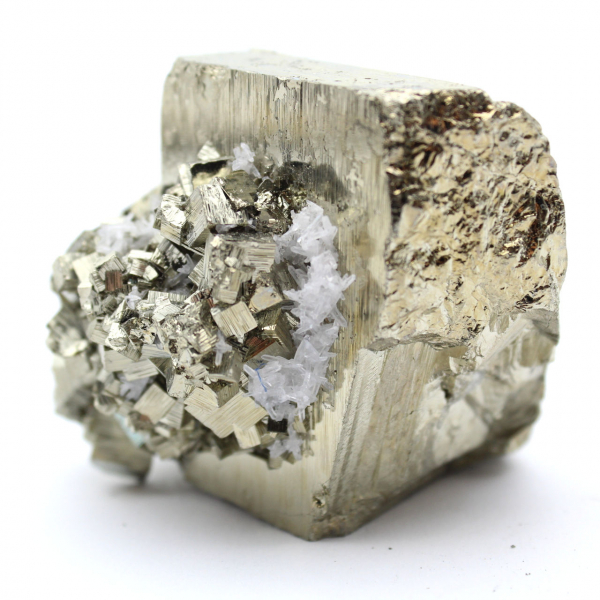 Peru pyrite crystals with quartz