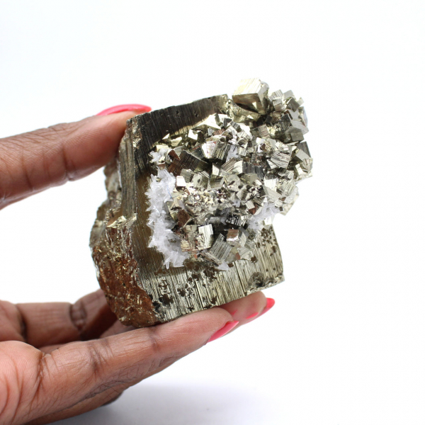 Peru pyrite crystals with quartz