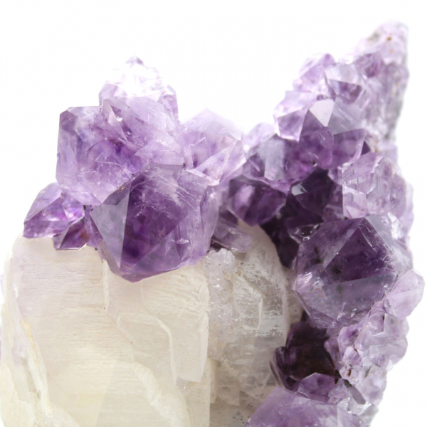 Calcite on Amethyst