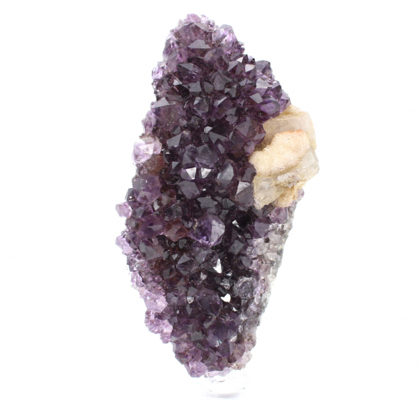 Calcite on Amethyst