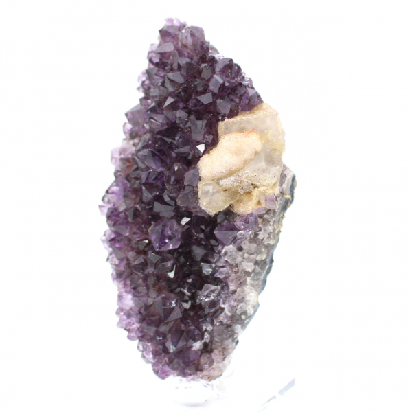 Calcite on Amethyst