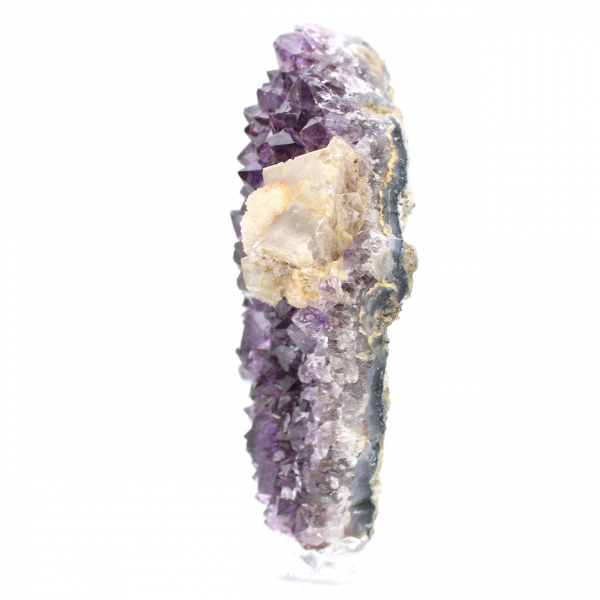 Calcite on Amethyst